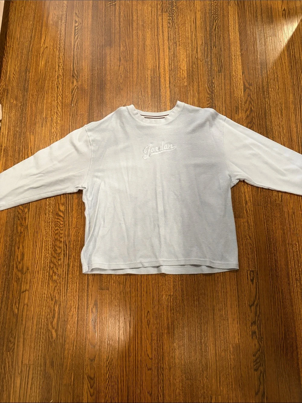 Jordan Light Blue Crewneck Sweatshirt with Script Logo